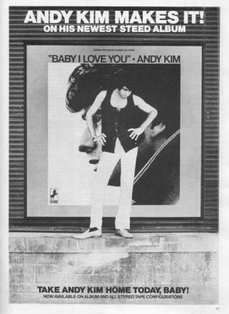 Andy Kim - Baby I Love You ad from 1969